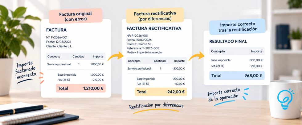 Factura rectificativa por diferencias