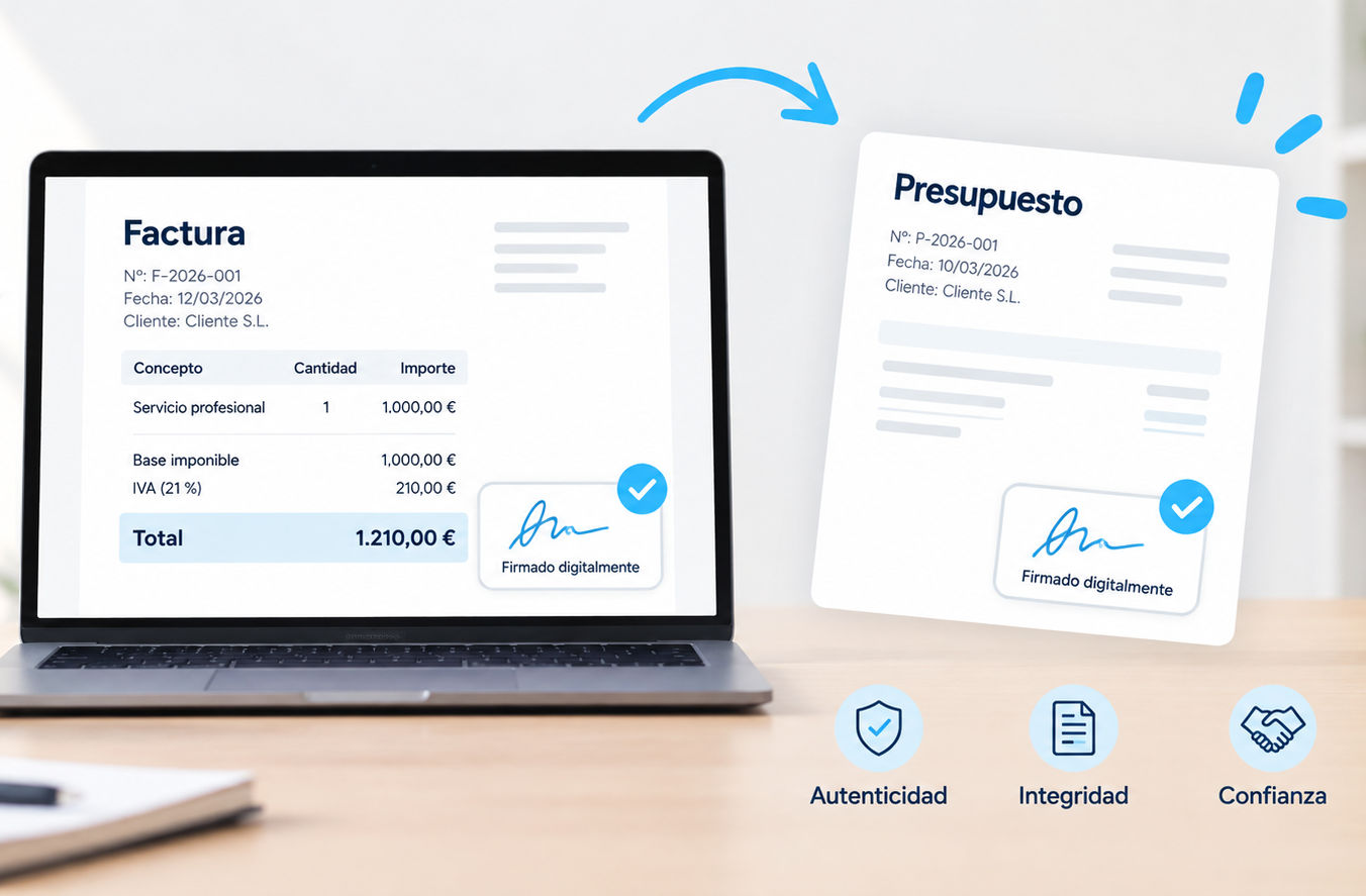 Por qué es conveniente firmar digitalmente facturas y presupuestos