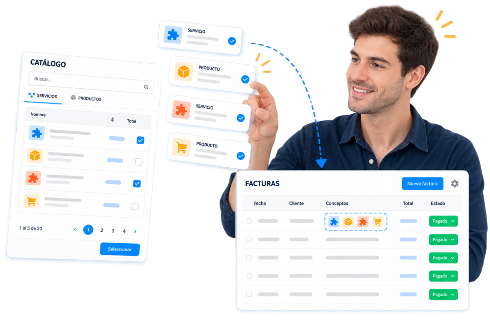 Catálogo de productos y servicios en Factureka