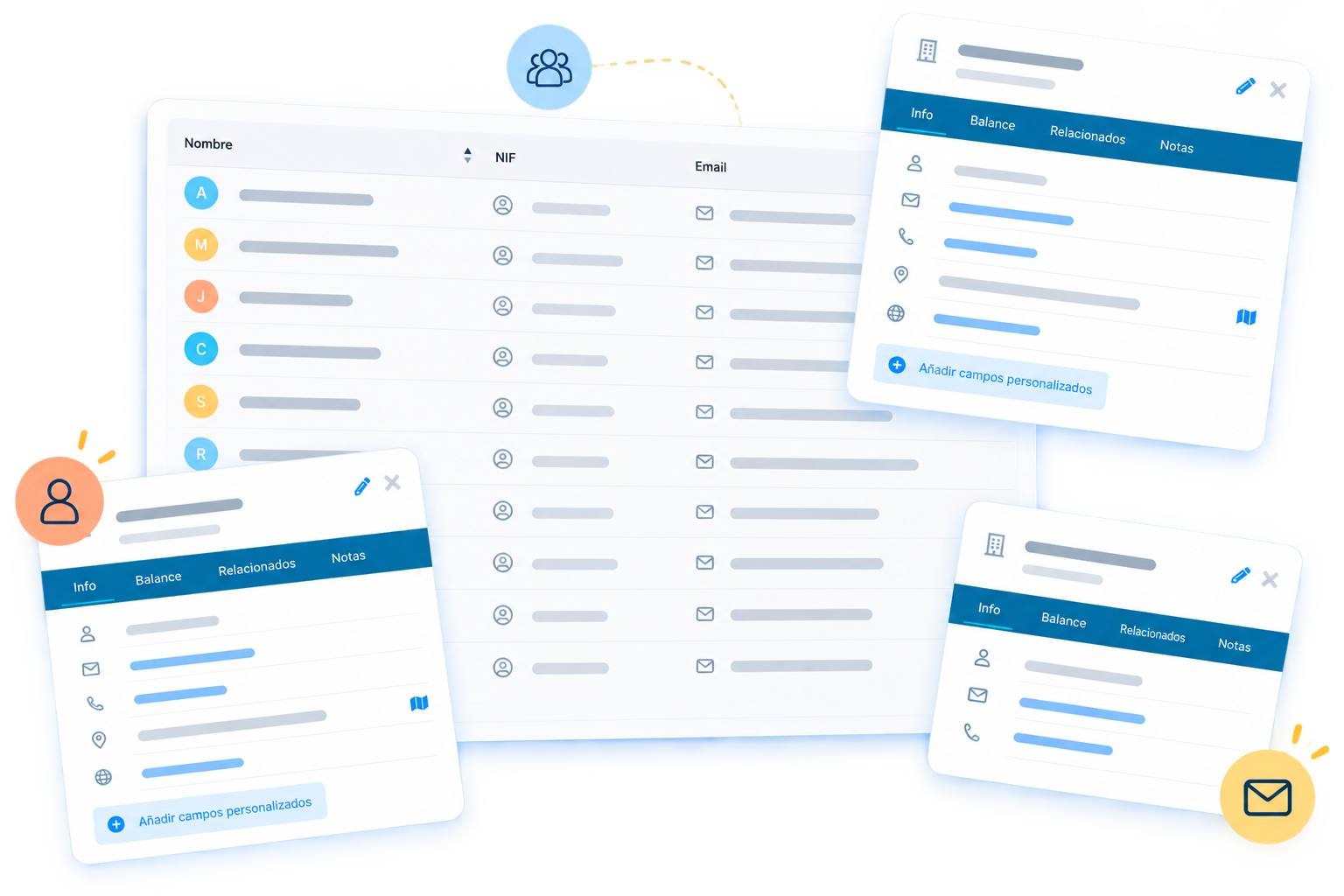 Gestión de clientes y proveedores en Factureka