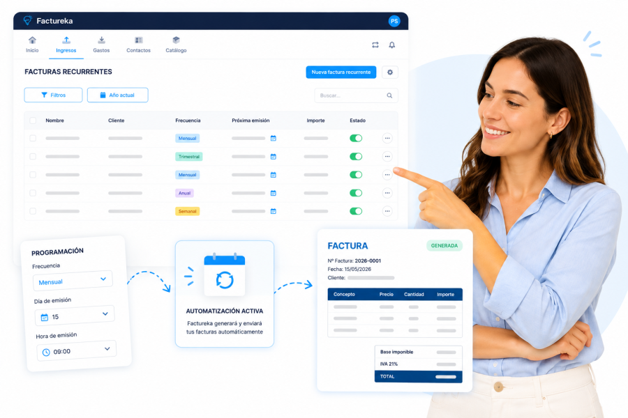 Automatiza facturas recurrentes con factureka
