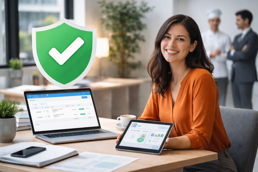 Profesional utilizando un programa de facturación adaptado a VeriFactu